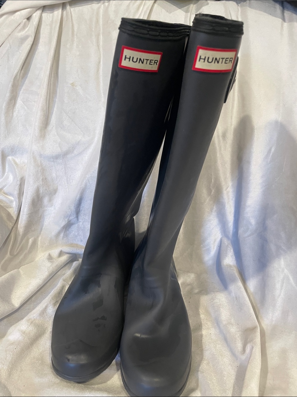 Hunter Original Tall Tour Grey Matte Rain Boots Sz 10